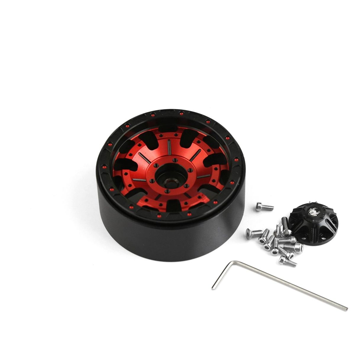 Aluminum Alloy Wheel Rim Beadlock Wheel Rims Hub 4pcs 1.9inch 56*26mm  Replacement for Axial SCX10 TRAX4 RC4WD D90 Redcat Gen8 1/10 Remote Control Car