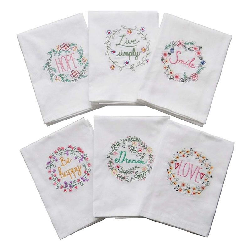 Embroidery Dinner Cloth Napkin Cotton Style Table Linen