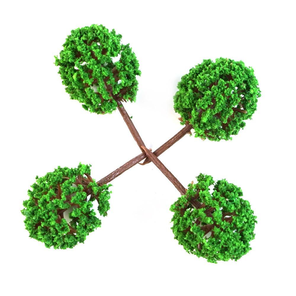 24pcs Green Mini Mixed Model Tree Set Train Scenery Miniature Landscape Scenery Sand Table Models Architecture Trees