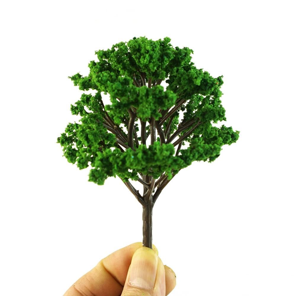 24pcs Green Mini Mixed Model Tree Set Train Scenery Miniature Landscape Scenery Sand Table Models Architecture Trees