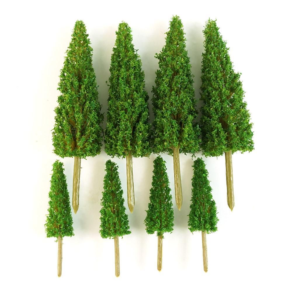 24pcs Green Mini Mixed Model Tree Set Train Scenery Miniature Landscape Scenery Sand Table Models Architecture Trees