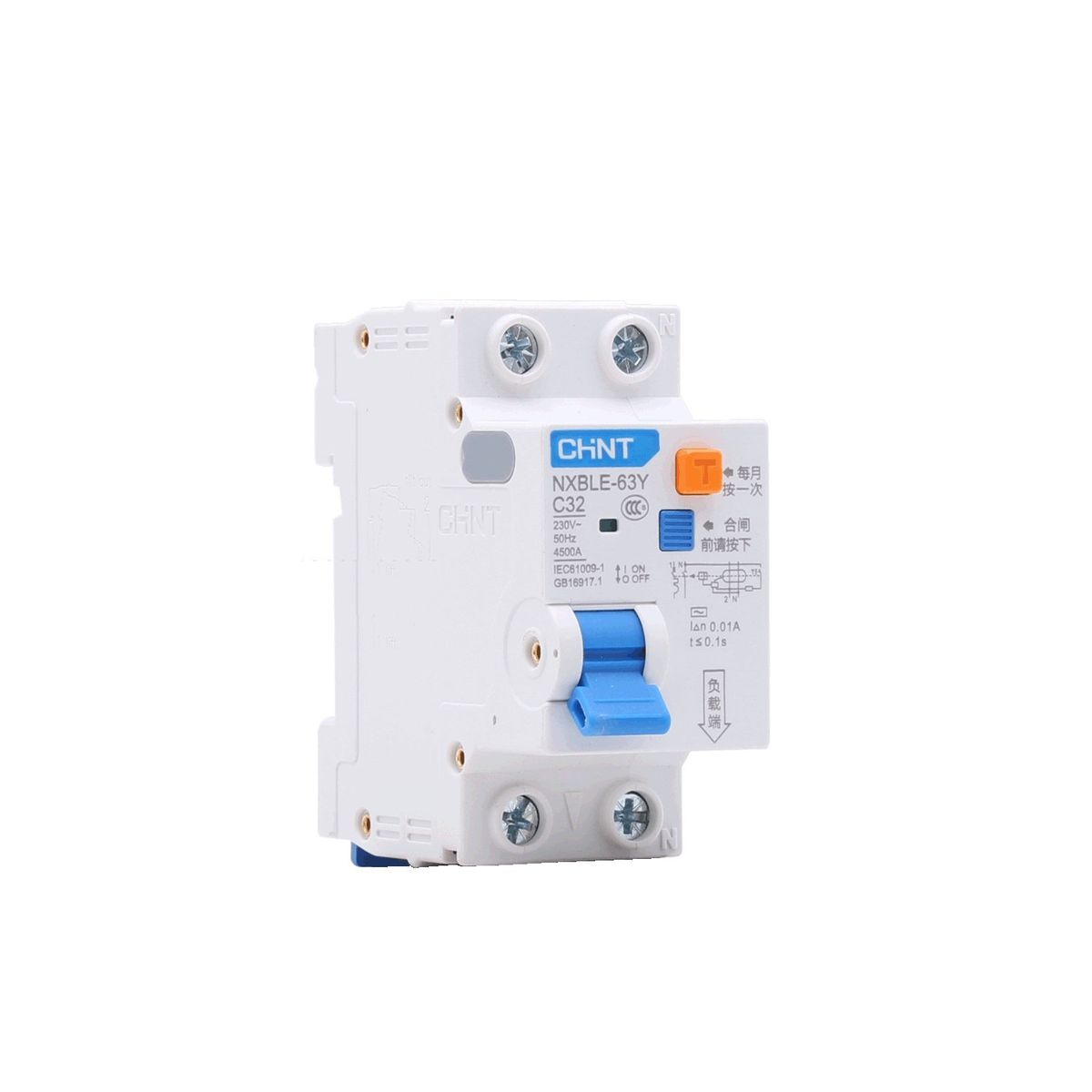 CHINT NXBLE-63Y 6A 10A 16A 32A 63A 10MA 0.01A RCBO 1P+N