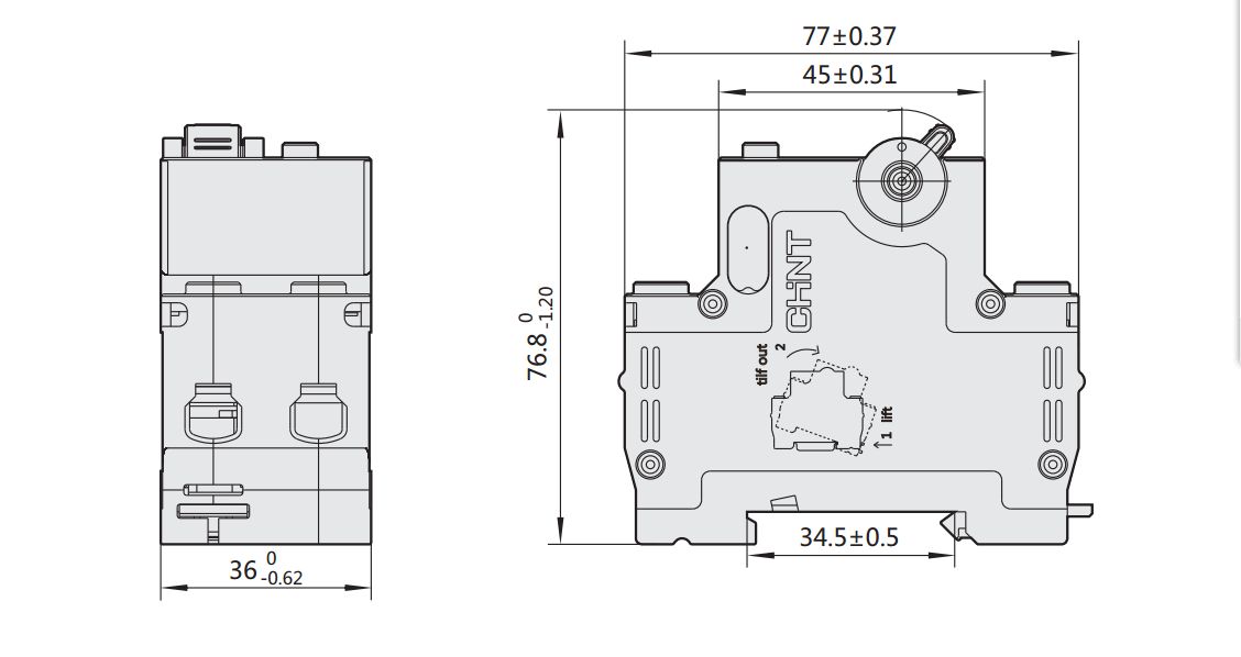 CHINT NXBLE-63Y 6A 10A 16A 32A 63A 10MA 0.01A RCBO 1P+N