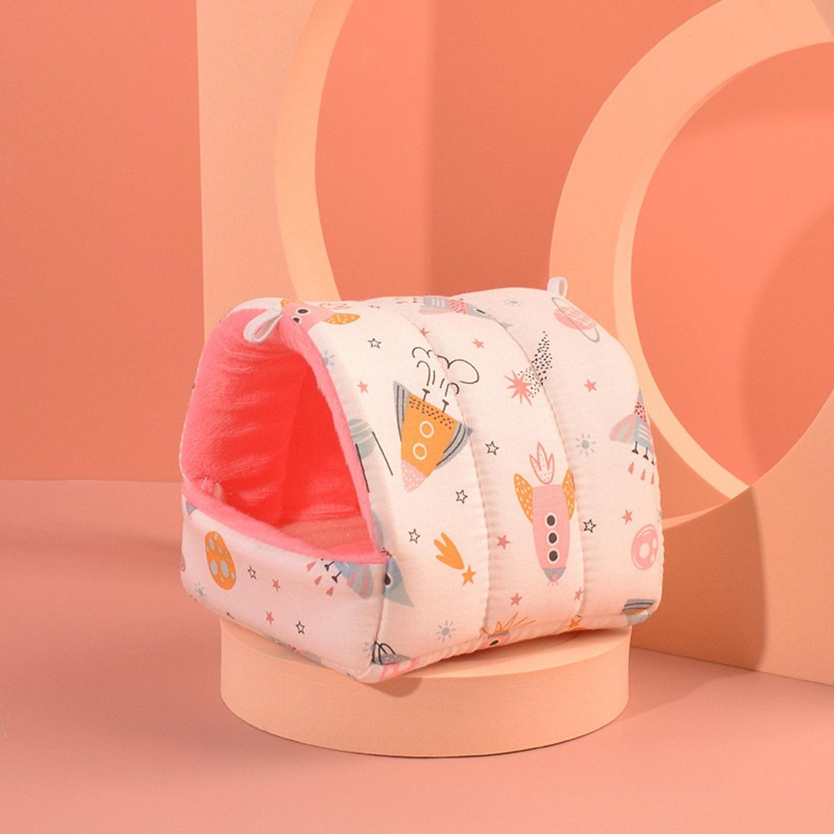 Hamster Cotton Nest Rocket Print Hamster Den Pink
