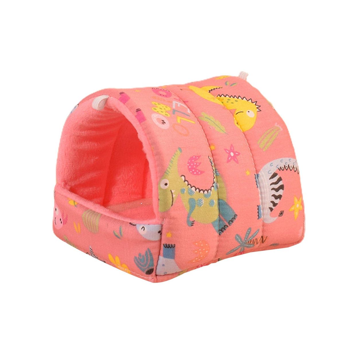 Small Pet Kennel Elephant Pattern Hamster Bed Rose Red