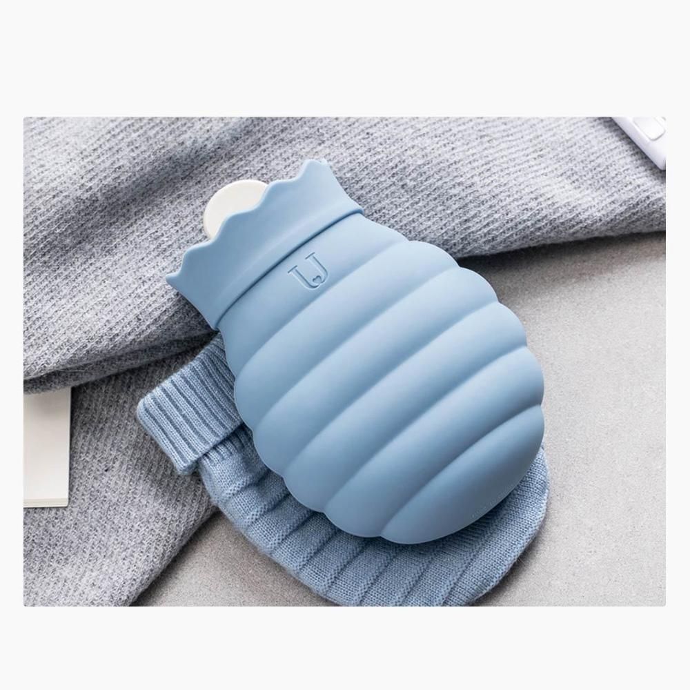 Hot Water Bag Microwave Heating Silicone Bottle Winter Heater With Knitted Cover Hand Warmer Hot Water Bottle 313/620ml For Girls Women