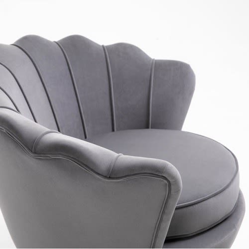 Velvet Accent Chair, Upholstered Velvet Accent Chair With Metal Legs