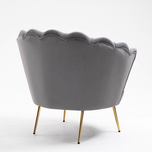 Velvet Accent Chair, Upholstered Velvet Accent Chair With Metal Legs
