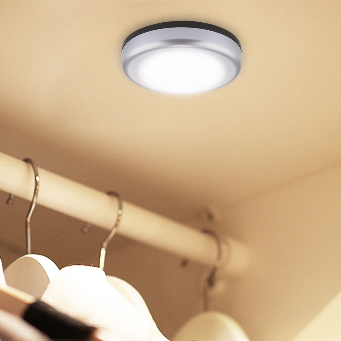 0.3W 6 LEDs PIR Human Body Motion Sensor + Light Control White Light Mini LED Night Light For Closet / Cabinet / Stairways / Bedroom, Sensor Distance: 5m, DC 5V