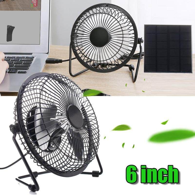 10W 6V Waterproof Solar Panel + 6'' Iron Solar Powered USB Fan RV Car Camping Pet Chicken House Ventilator Outdoor Home Cooling Ventilation Kit