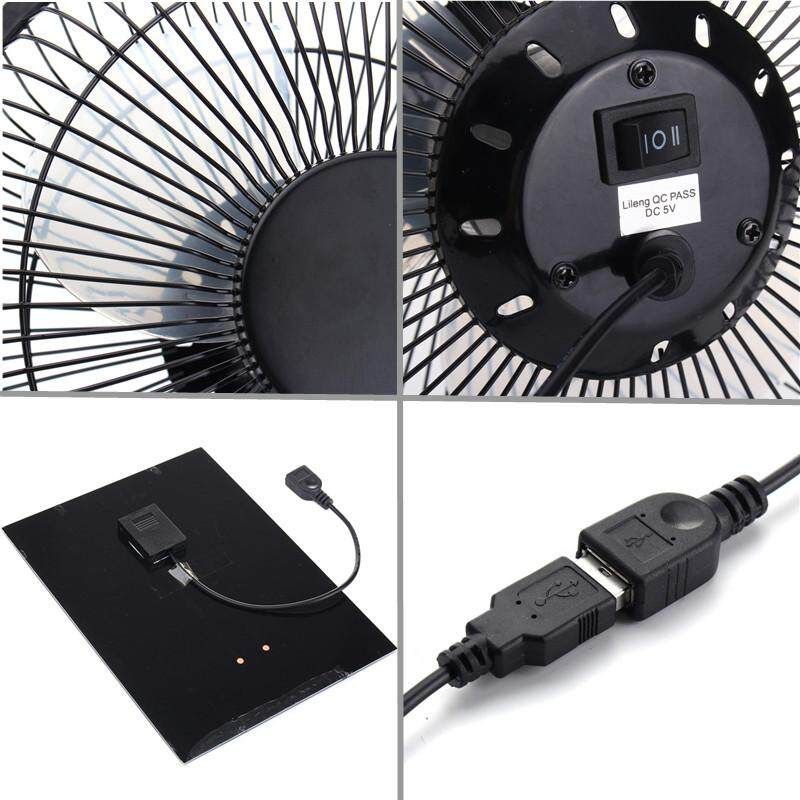 10W 6V Waterproof Solar Panel + 6'' Iron Solar Powered USB Fan RV Car Camping Pet Chicken House Ventilator Outdoor Home Cooling Ventilation Kit