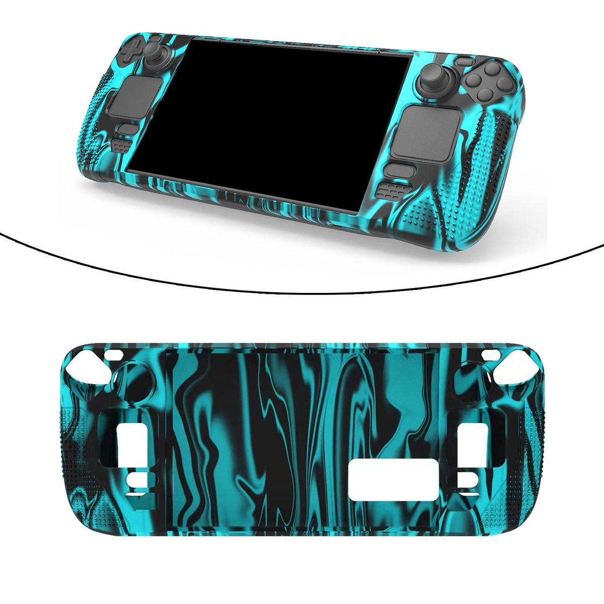 Jubapool Protective Case For Steam Deck Shockproof Console Cases Blue