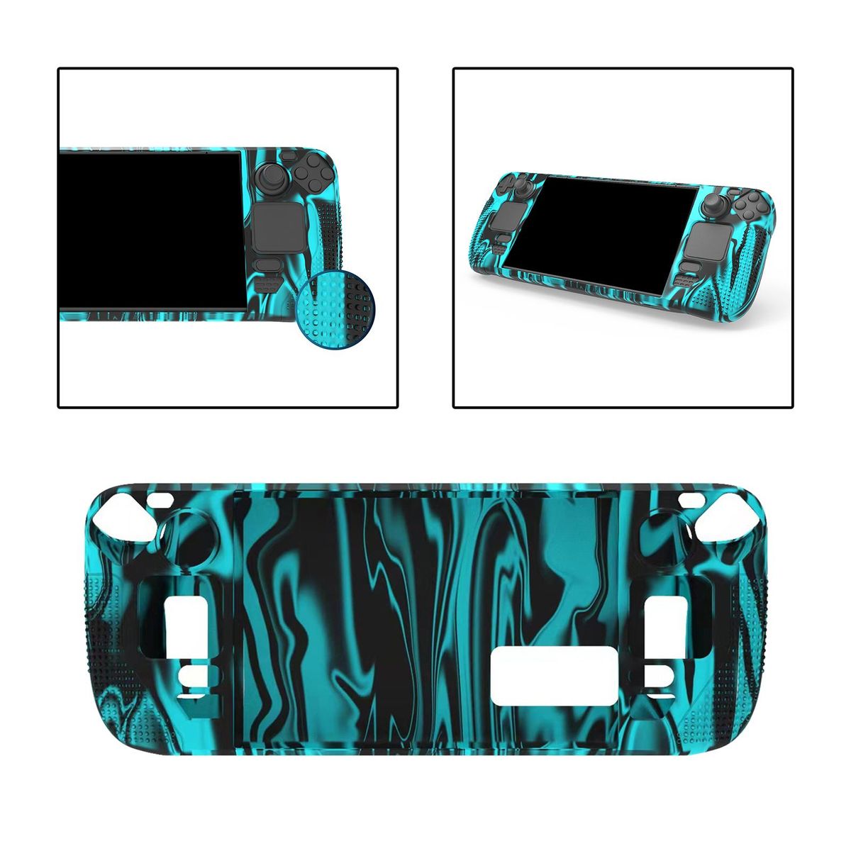 Jubapool Protective Case For Steam Deck Shockproof Console Cases Blue