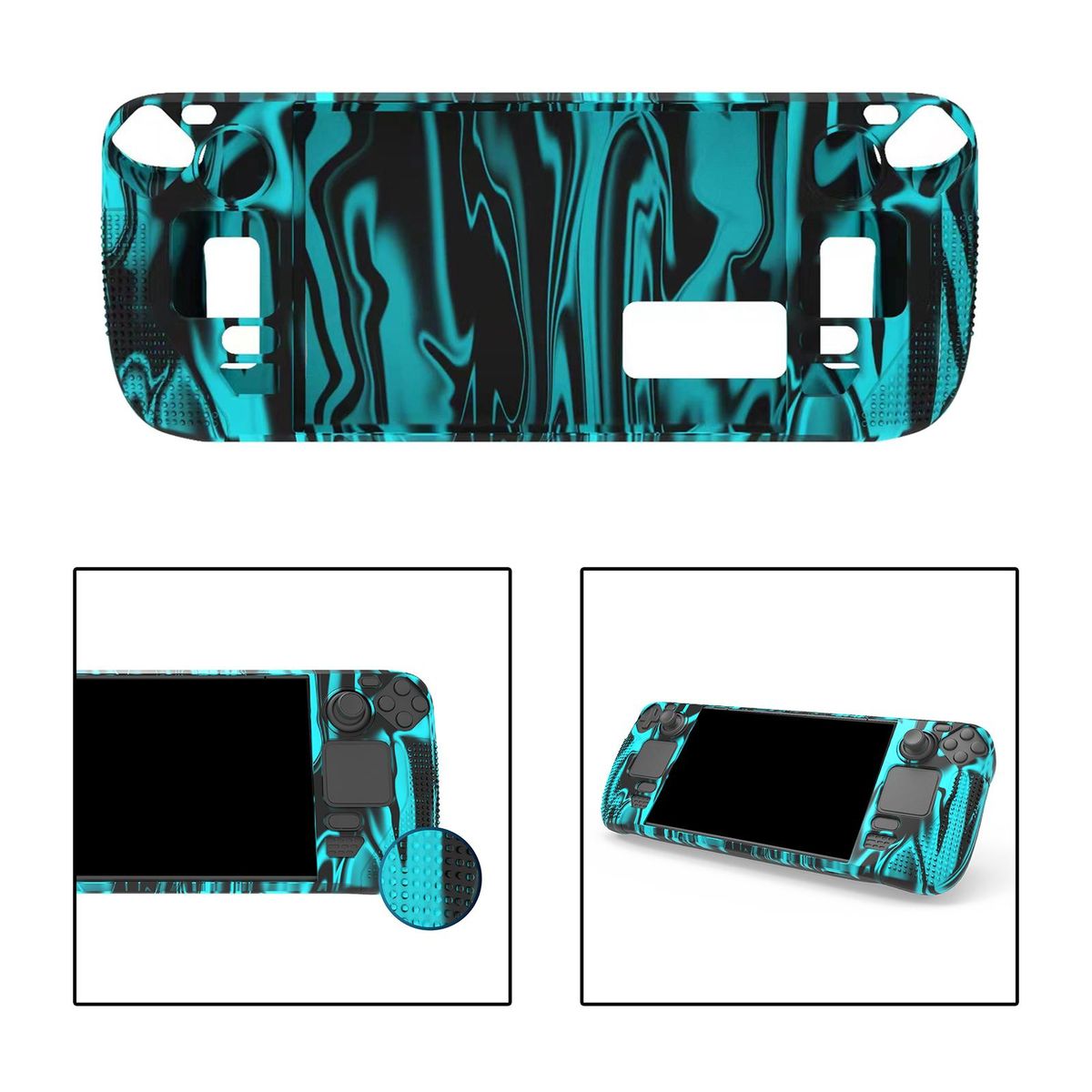 Jubapool Protective Case For Steam Deck Shockproof Console Cases Blue