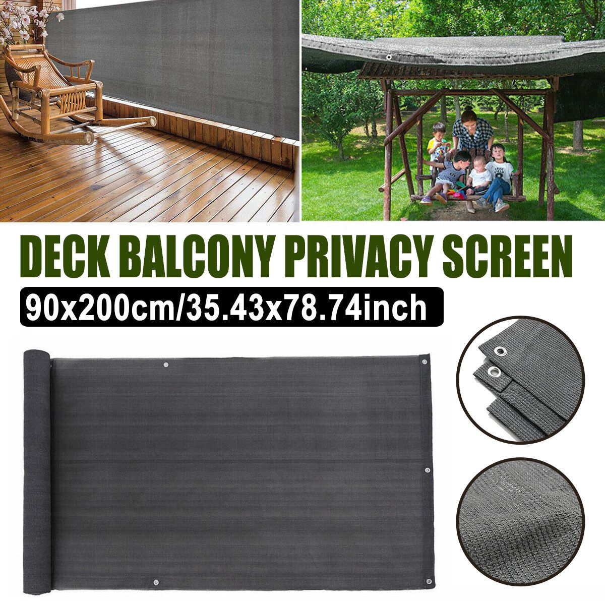 Deck Balcony Privacy Screen HDPE Screening Fence Garden Sunshade Wall Panel 2M
