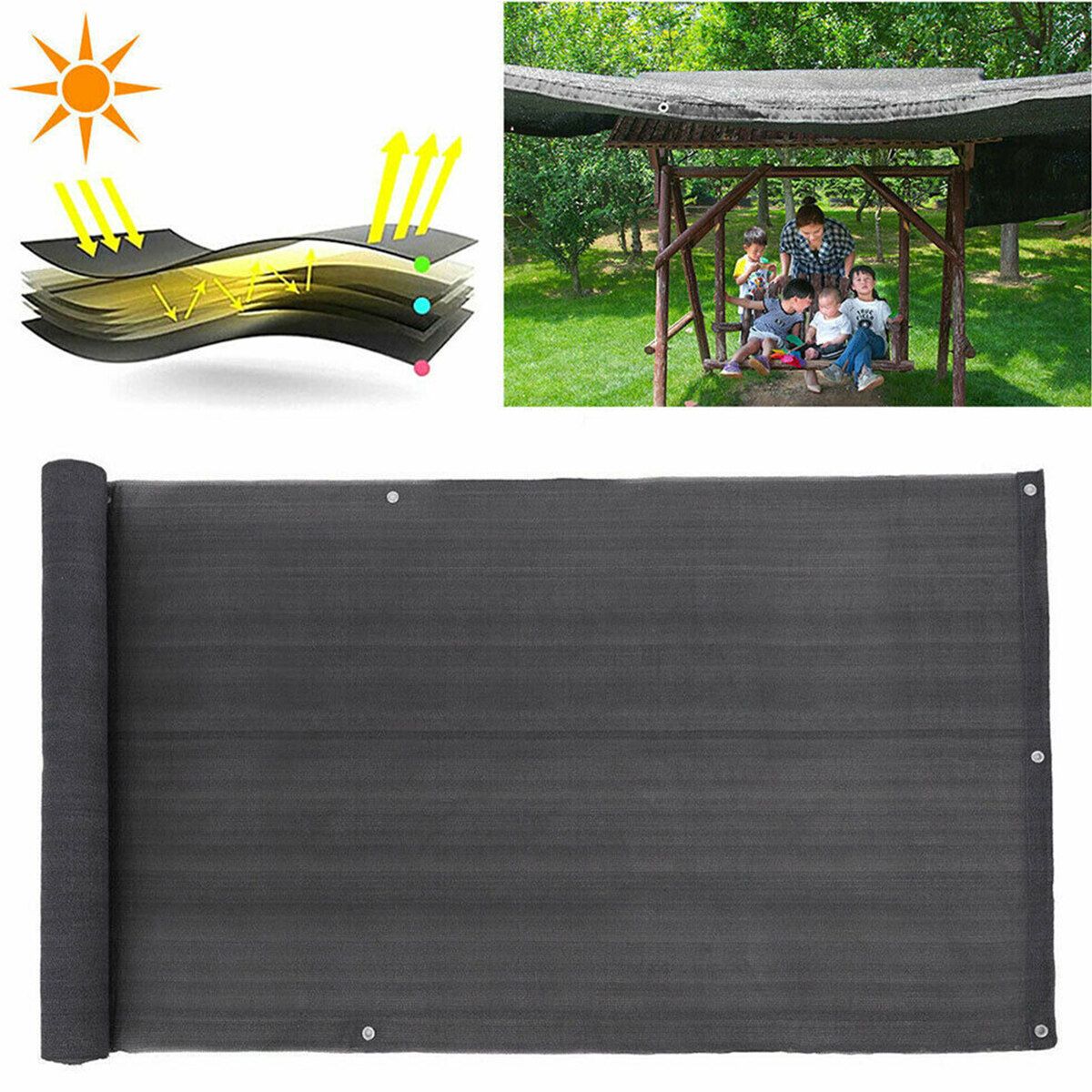Deck Balcony Privacy Screen HDPE Screening Fence Garden Sunshade Wall Panel 2M