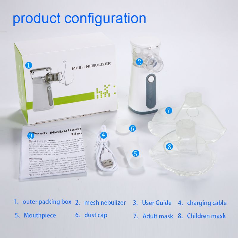 Portable Household Medical Inhaler Vibrating Nebulizer Machine Mesh Nebulizer For Child Adult