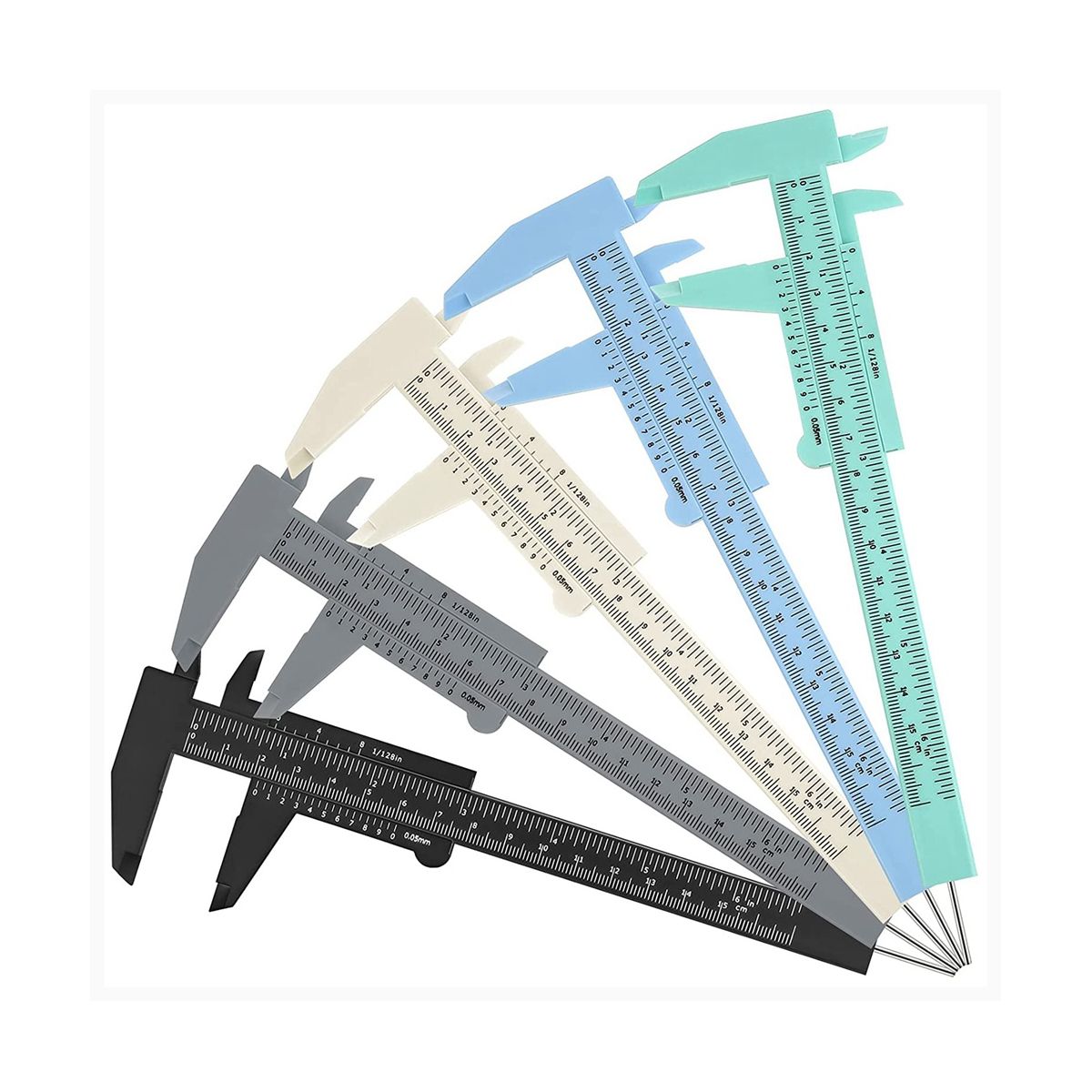 Eyebrow Measuring Ruler Brow Mapping Ruler Tool Mini Vernier Caliper Double Scale Ruler for Student Office