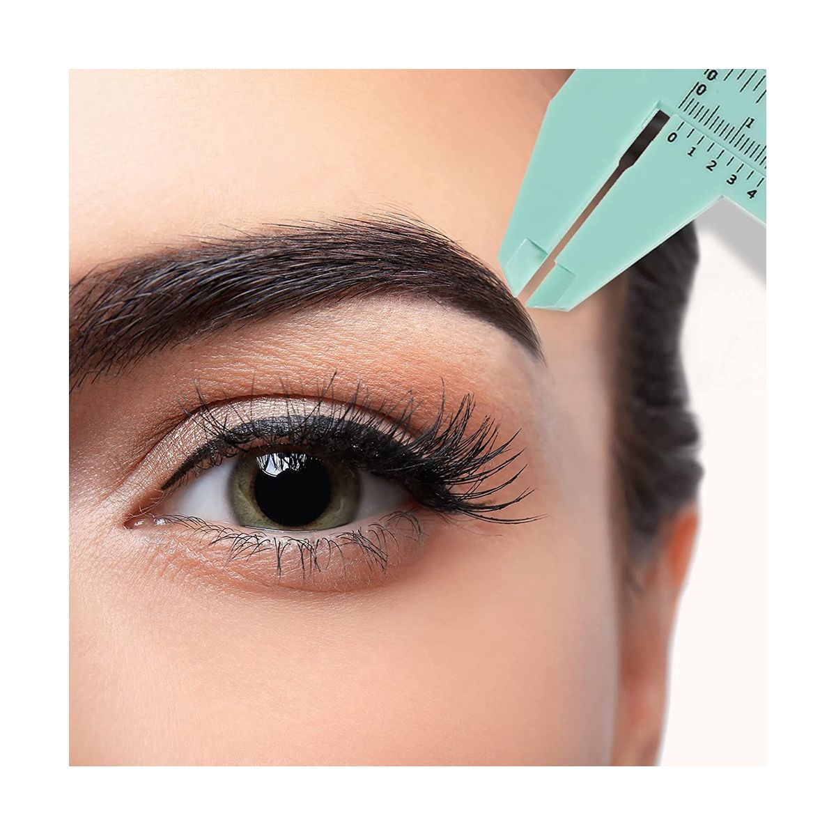 Eyebrow Measuring Ruler Brow Mapping Ruler Tool Mini Vernier Caliper Double Scale Ruler for Student Office