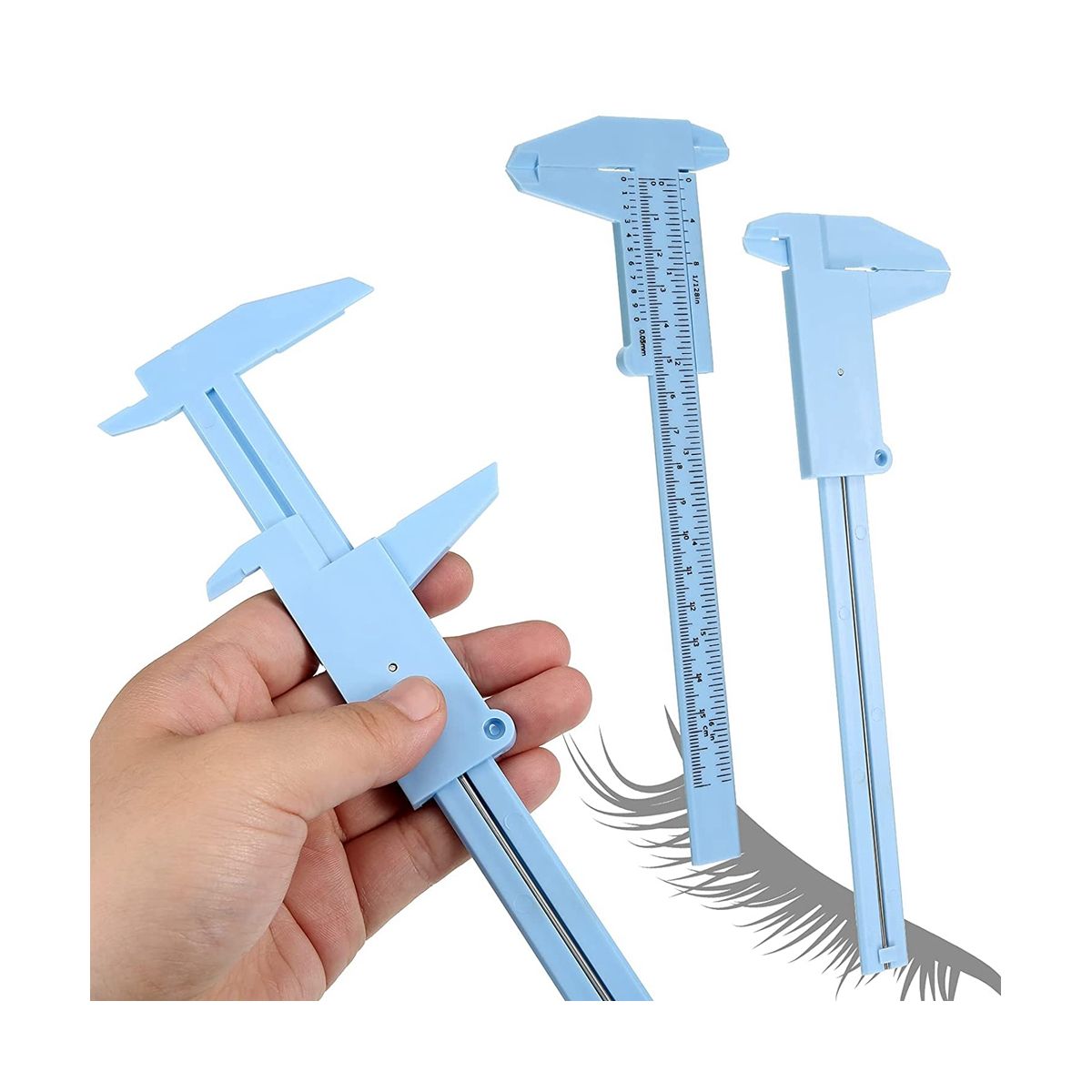 Eyebrow Measuring Ruler Brow Mapping Ruler Tool Mini Vernier Caliper Double Scale Ruler for Student Office