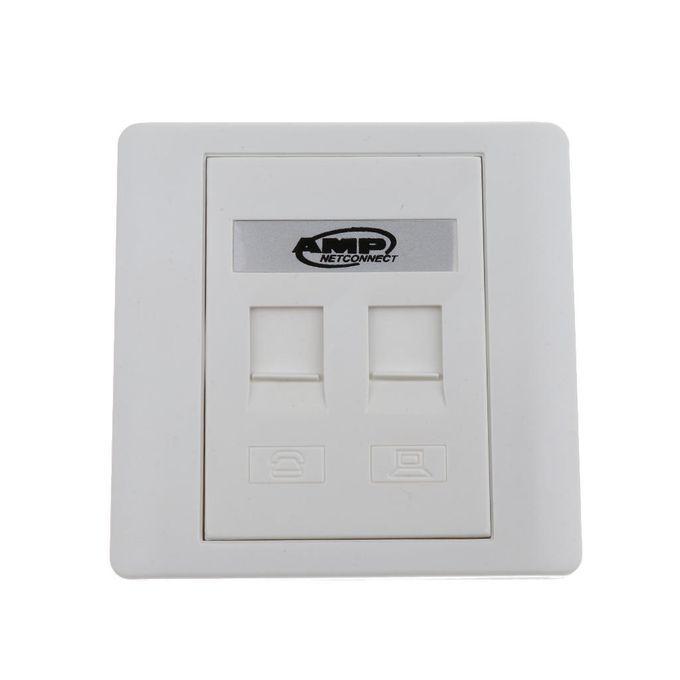 2 Port Wall Outlet Face Plate 1 Way /RJ11 Network Ethernet   Keystone
