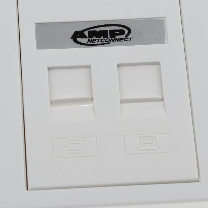 2 Port Wall Outlet Face Plate 1 Way /RJ11 Network Ethernet   Keystone