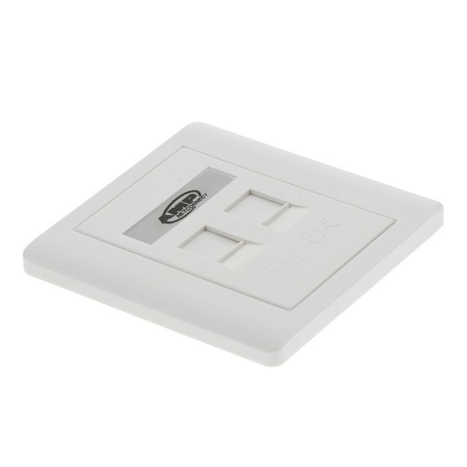 2 Port Wall Outlet Face Plate 1 Way /RJ11 Network Ethernet   Keystone