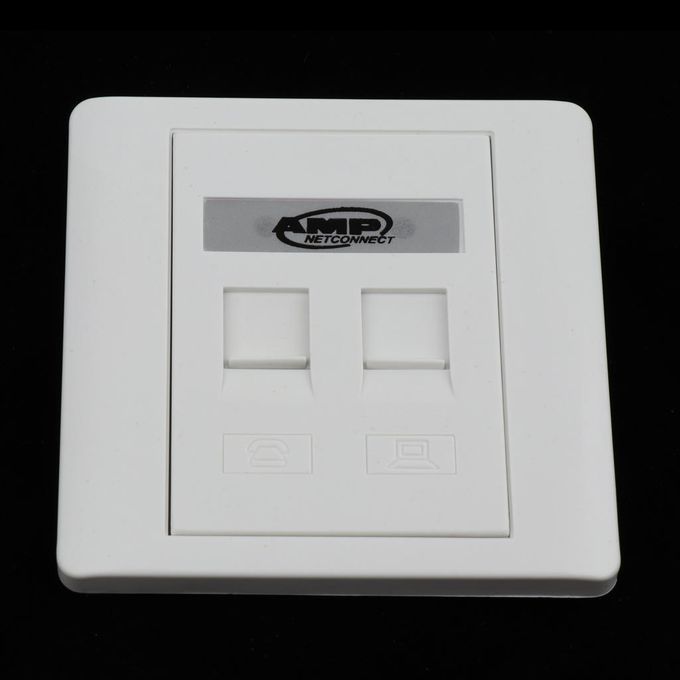 2 Port Wall Outlet Face Plate 1 Way /RJ11 Network Ethernet   Keystone