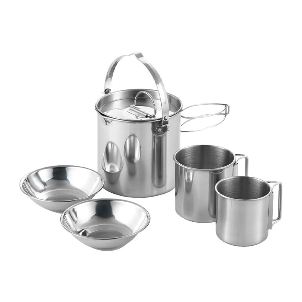 5pcs Camping Cookware Set Outdoor Portable Picnic Cookware