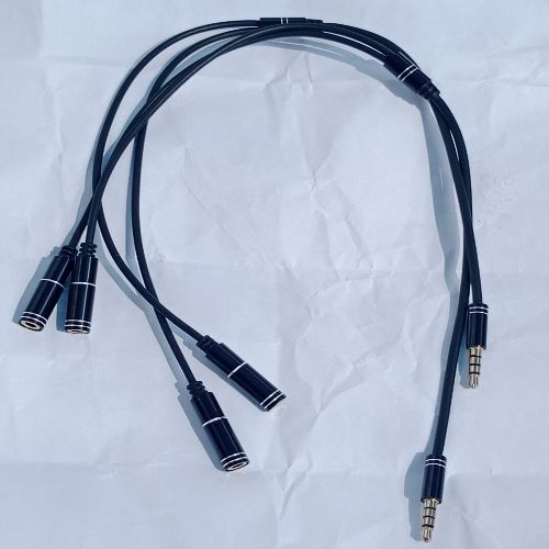 2 Pieces 3.5mm Male Jack To 2 X Female Splitter Audio Cable 2 Way Splitter For