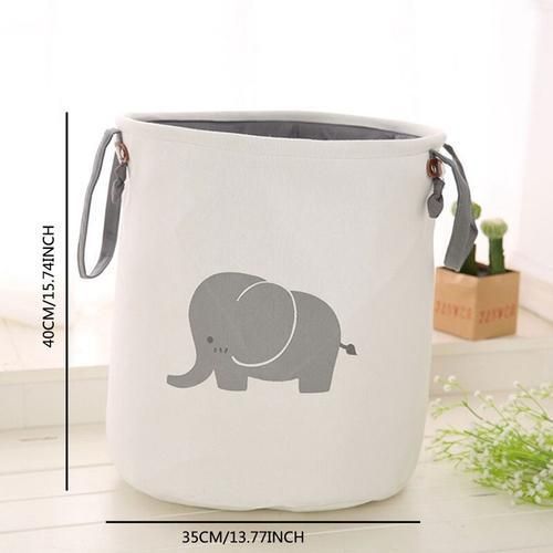 Foldable Round Home Organizer Cotton Storage Baskets Bag For Baby