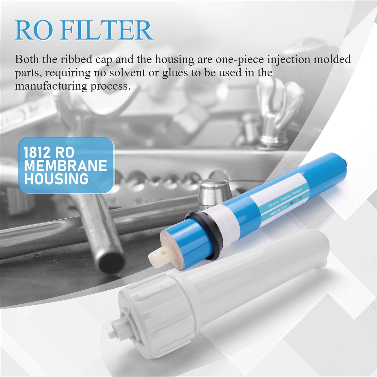75Gpd Membrane  1812 Membrane Housing  Reverse Osmosis Water Filter System Parts