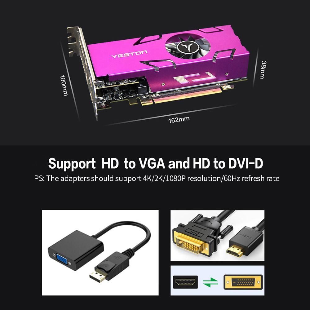 Yeston RX550-4G 4HD GA 4-screen Graphics Card 4GB/128bit/GDDR5 Memory Support Split Screen with 4*HD Output Ports