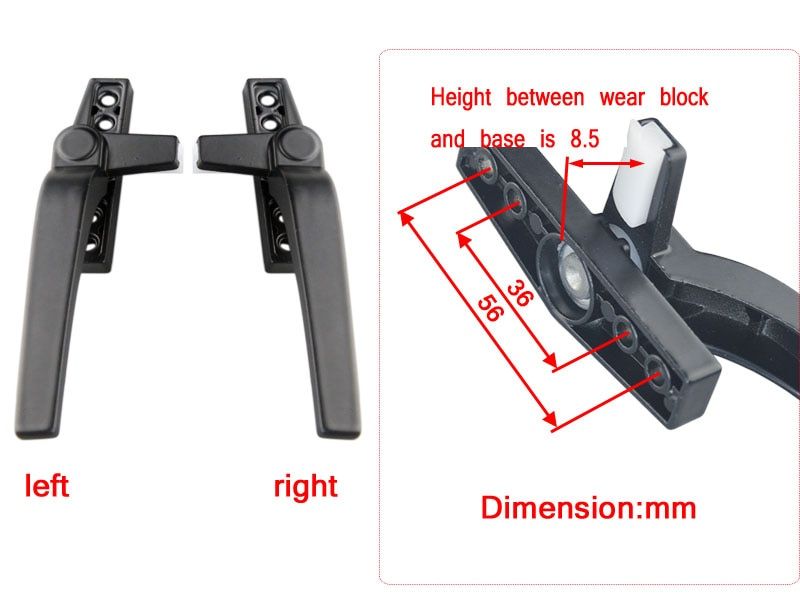Thickened 50 Aluminum Alloy Push Window Handle  Accessories Old-Fashioned Flat