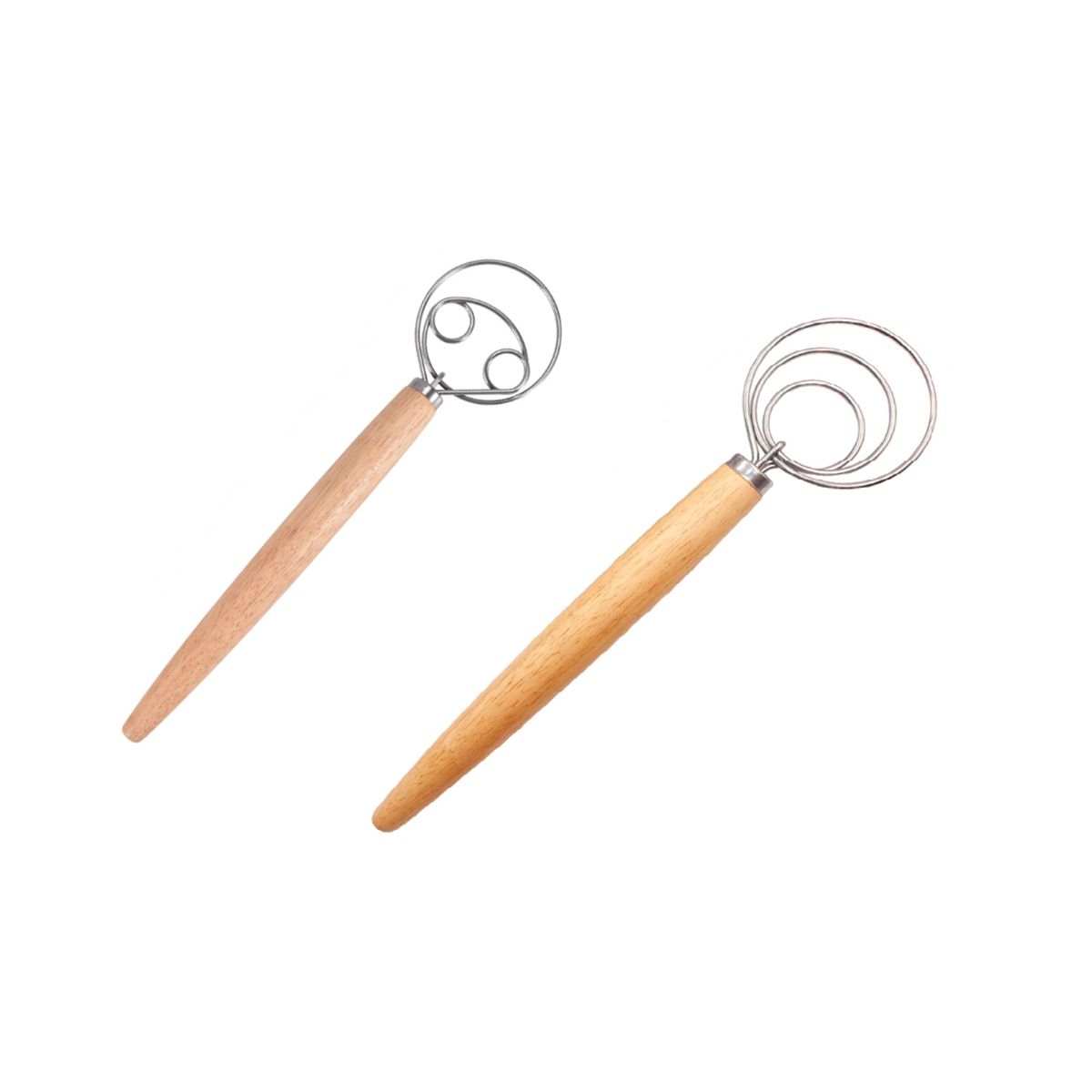 Dough Whisk Stainless Steel Dough Whisk Dutch Style Wood