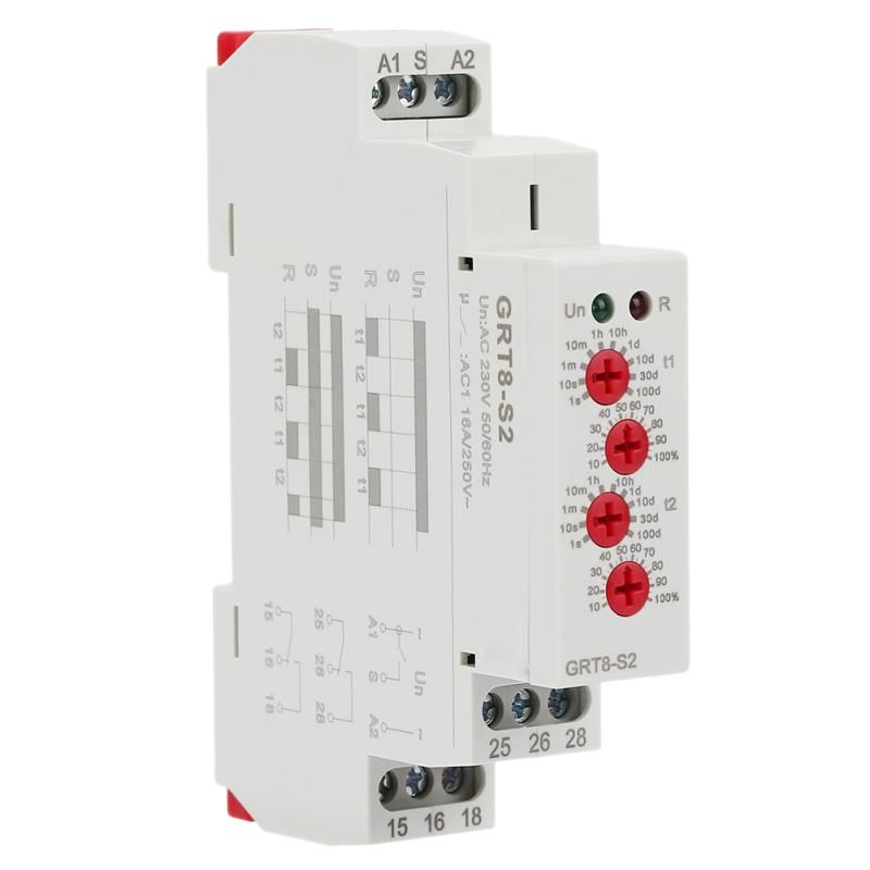 GRT8-S2 ON/OFF Time Cycle 230V Timer AC Repeat Relay Mini Asymmetric Cycle
