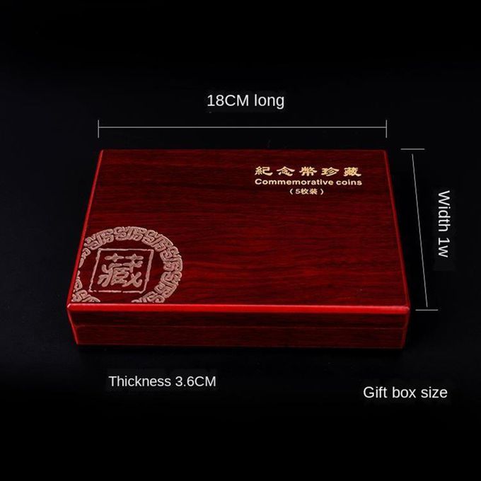 Wooden Coin Storage Box 5 Grids Case With Cushion Pad For Coins Luxury