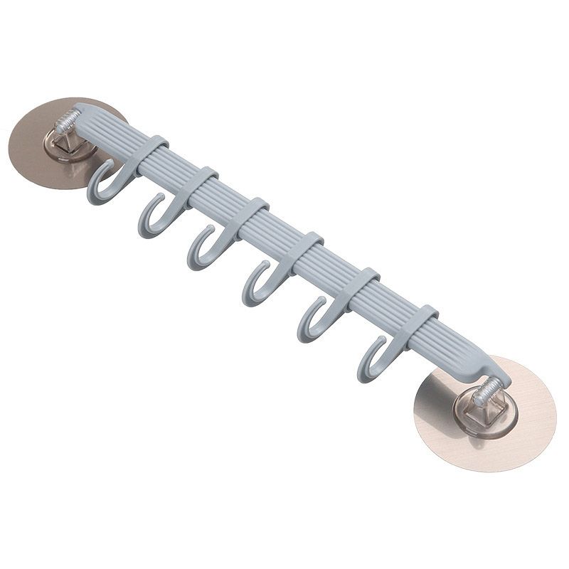 Kitchen Bathroom Wall Corner Strong Adhesive 6 Row Hook