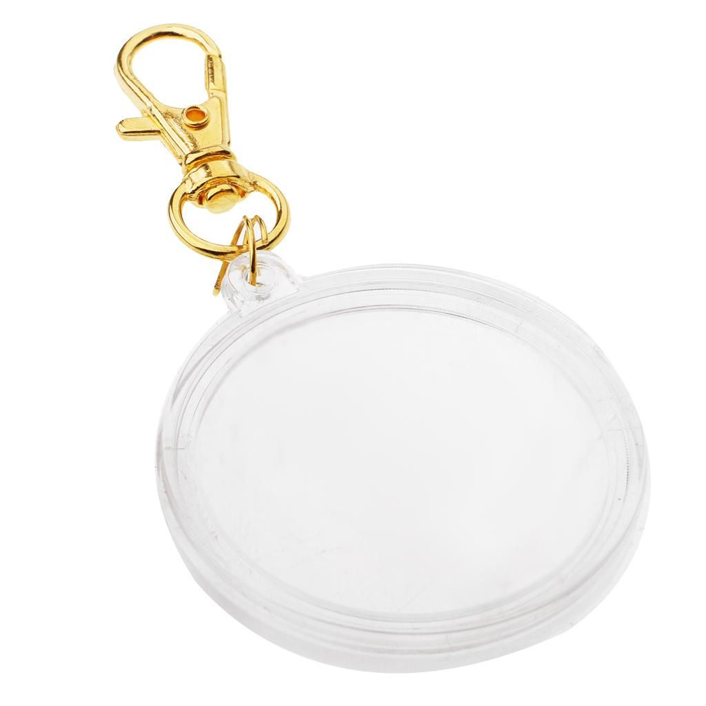 Acrylic Portable Transparency Coin Display Box Key Chain Keyring DIY