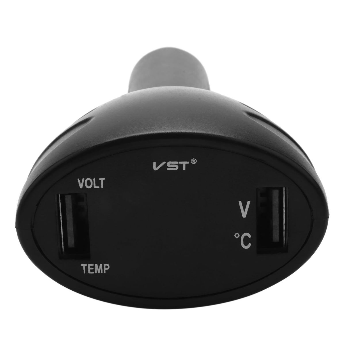 3 In 1 Digital Led Voltmeter Thermometer Monitor Dual Usb Car Charger 12V/24V Temperature Meter Voltmeter Phone Charger Blue Display