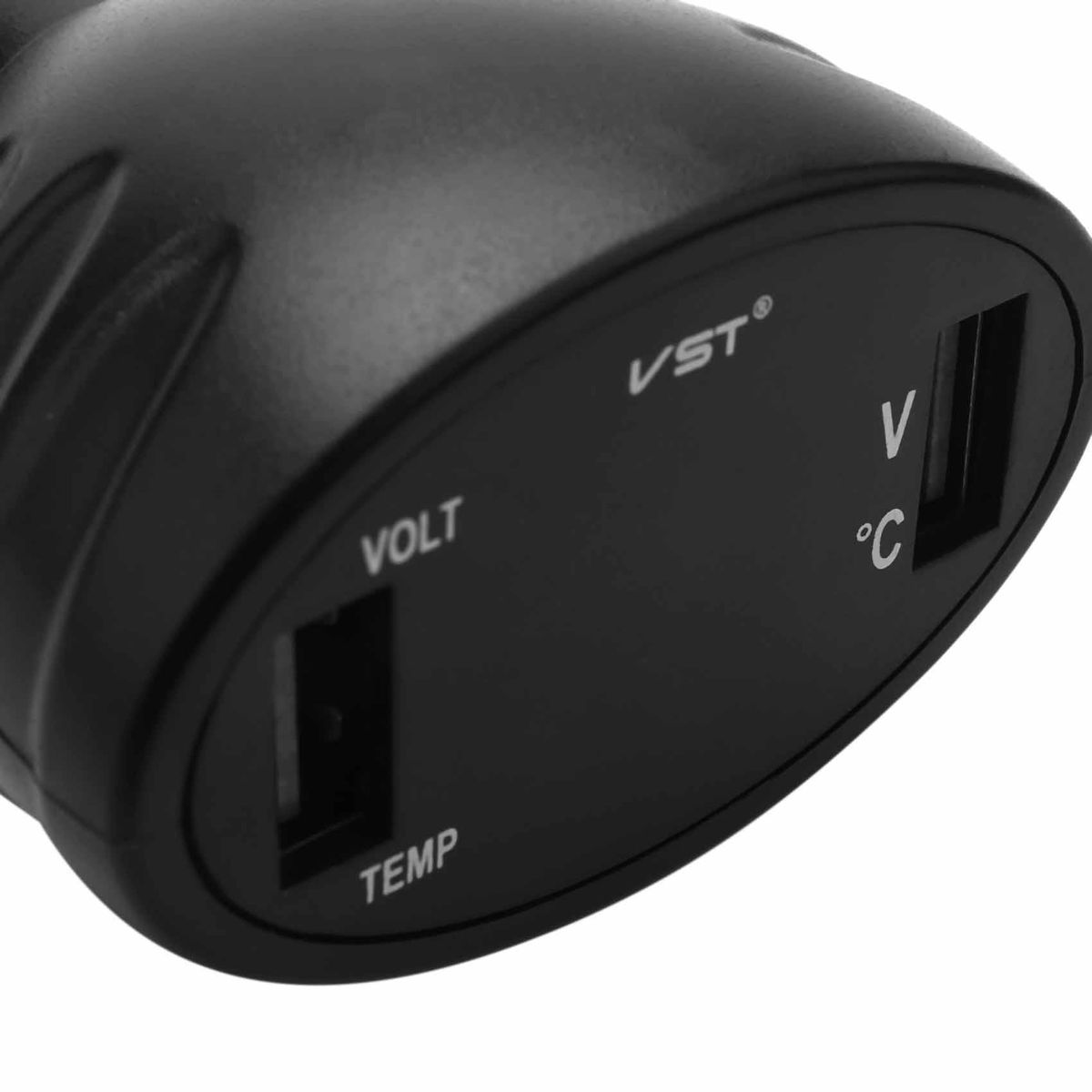 3 In 1 Digital Led Voltmeter Thermometer Monitor Dual Usb Car Charger 12V/24V Temperature Meter Voltmeter Phone Charger Blue Display