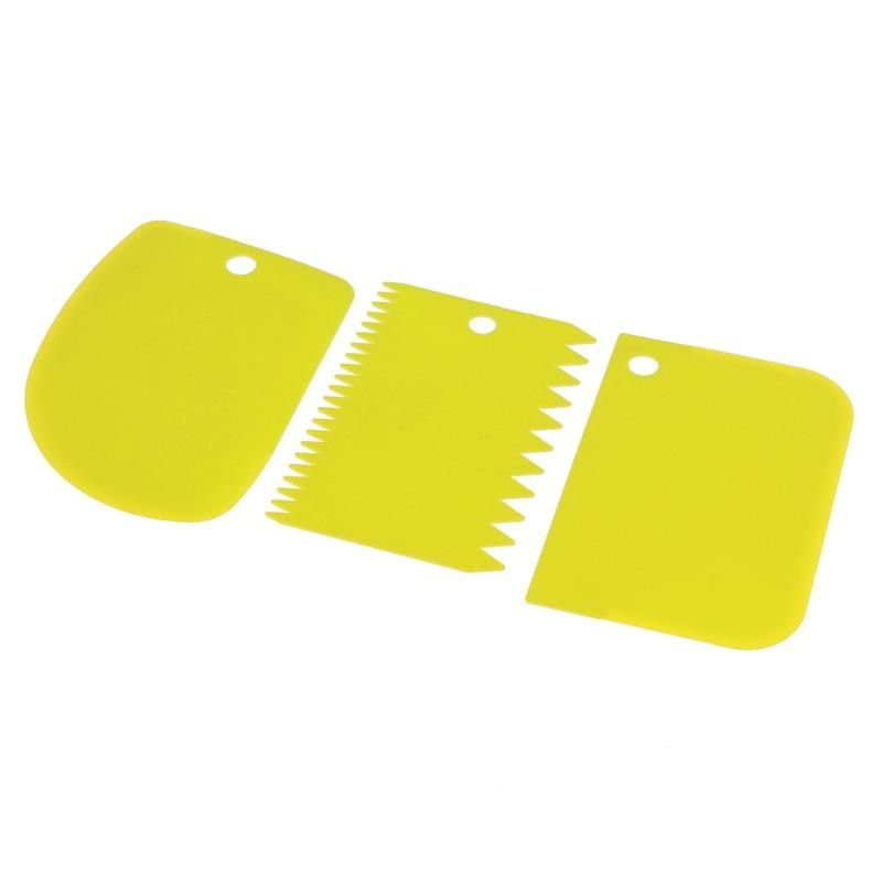 3pcs Set Plastic Cake Scraper Dough Cake Fondant Scraper