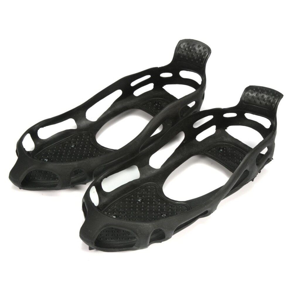 1 Pair 24 Spikes Anti Slip Shoe Boot Grip Ice Cleat Snow Gripper Non Slip Crampons S-XL （L） L