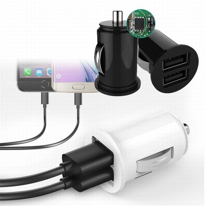 Black Car Truck Dual 2 Port USB Mini Charger Adapter For IPhone 6 7 8 Plus X Samsung Galaxy S8 S7 S6 Edge Redmi 3S 4A Note 4X