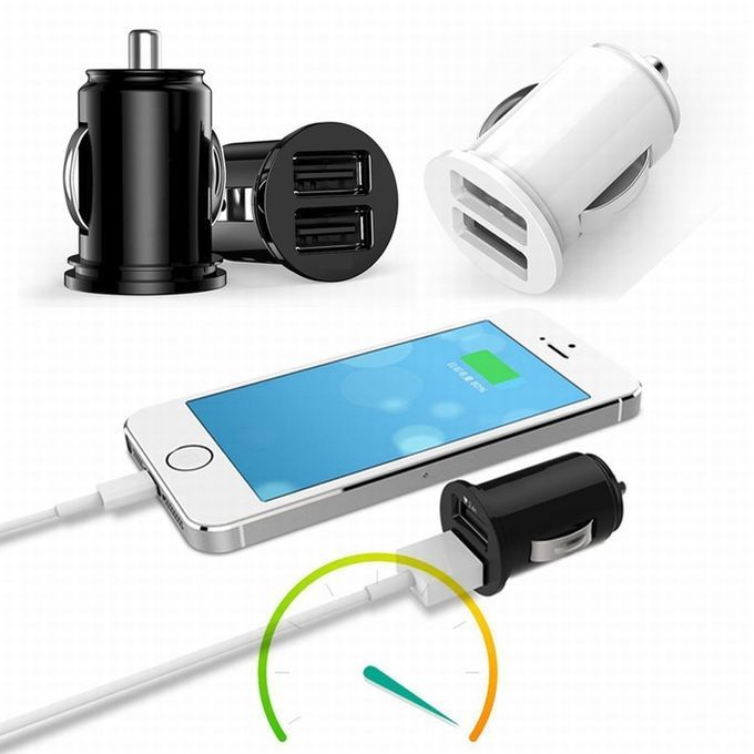 Black Car Truck Dual 2 Port USB Mini Charger Adapter For IPhone 6 7 8 Plus X Samsung Galaxy S8 S7 S6 Edge Redmi 3S 4A Note 4X