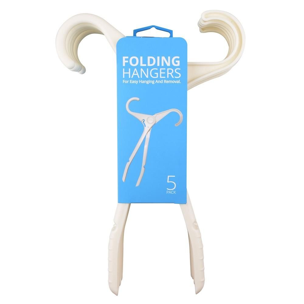 5pcs/set Clothes Hanger Folding Hanger Set of 5pcs Portable Coat Hanger Foldable Clothes Drying Rack for Traveling Business Trip