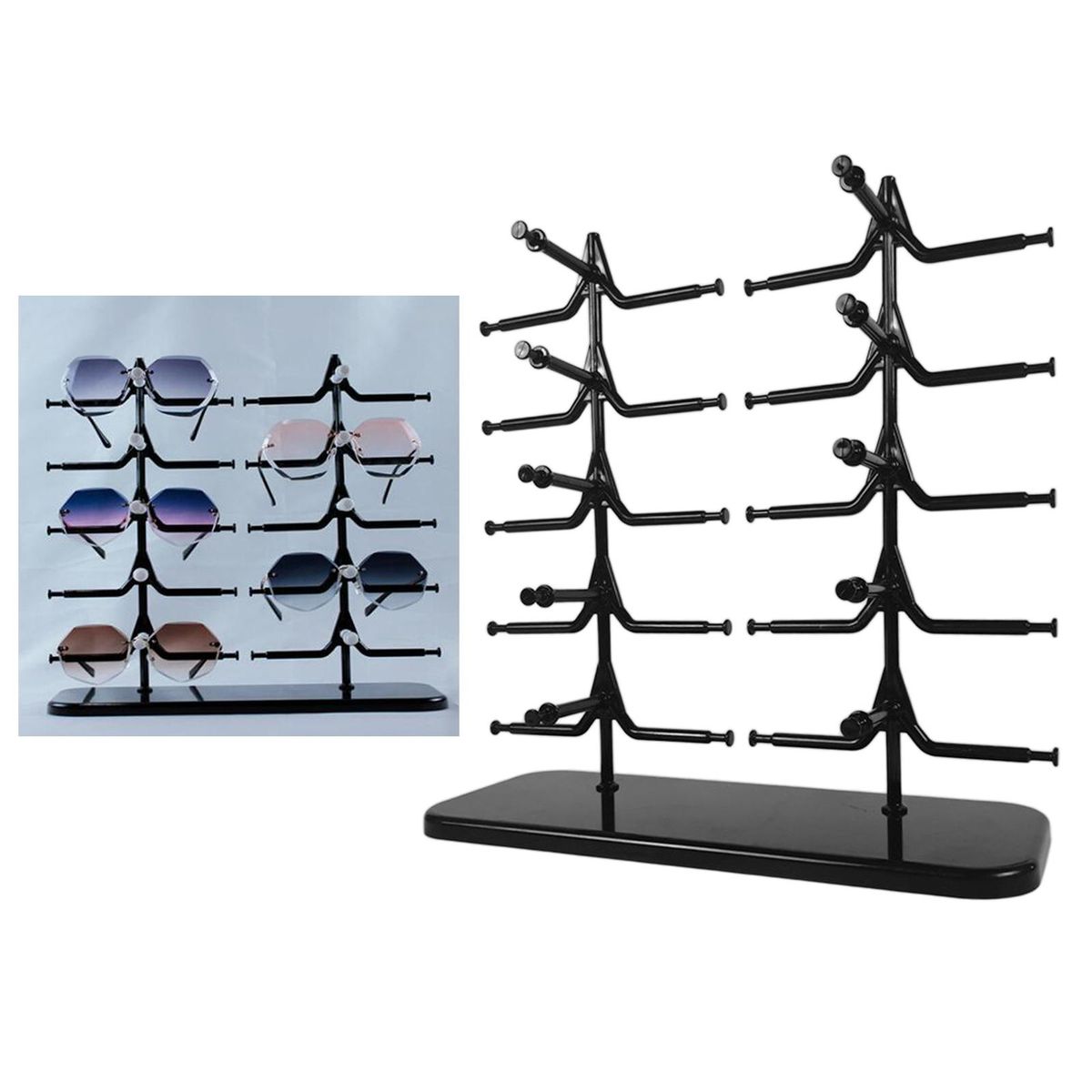 Sunglasses Rack Shelf Eyewear Glasses Display Stand Show Racks 5 Black