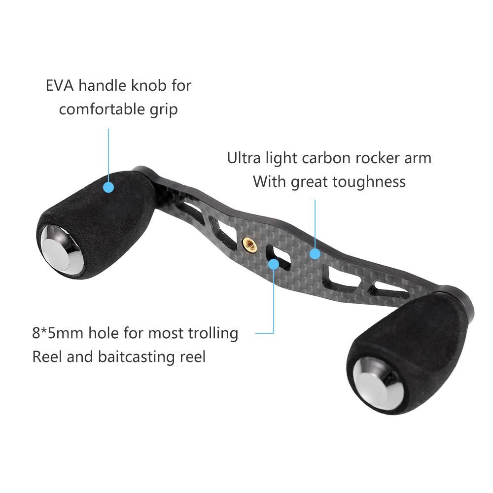 Fishing Reel Handle Carbon Baitcasting Fishing Reel Handle Trolling Reel Handle Left Right Ultralight Reel Handle Reel Crank Accessory