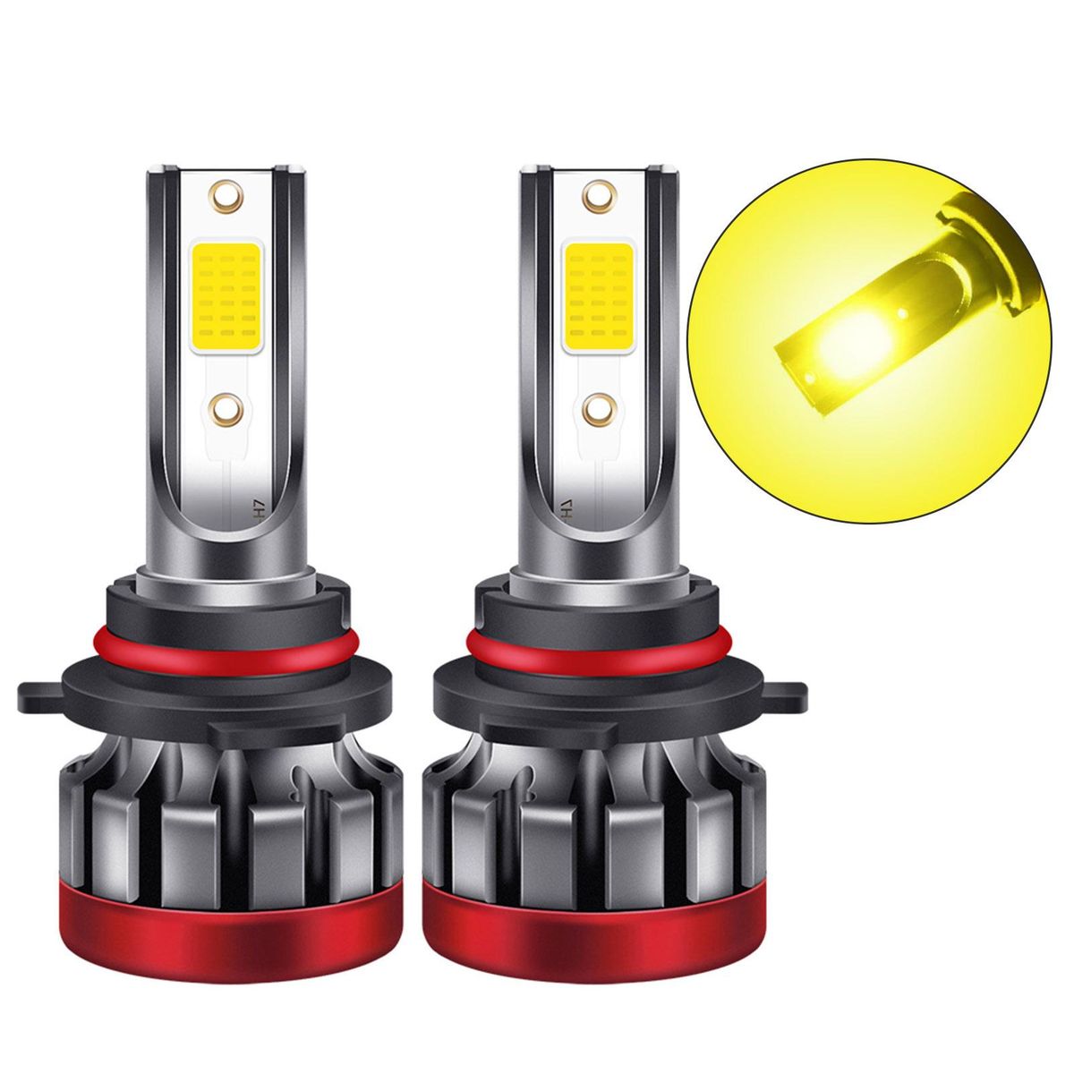 2PCS 9006/HB4 LED Fog Light Bulbs 3000K Yellow 3000 Lumens 30W High Power LED Fog Light DRL Bulbs for Cars Trucks