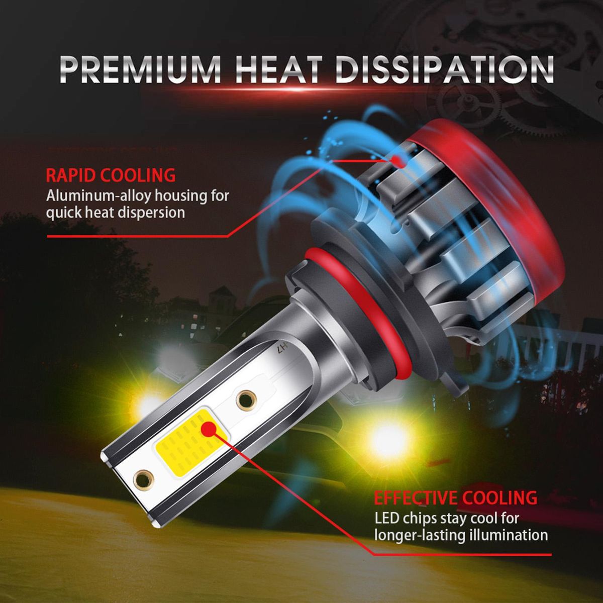 2PCS 9006/HB4 LED Fog Light Bulbs 3000K Yellow 3000 Lumens 30W High Power LED Fog Light DRL Bulbs for Cars Trucks